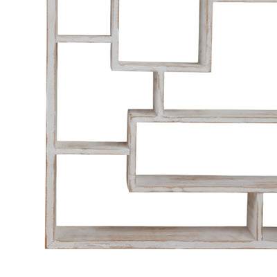 Wooden Multi-tier Wall Shelf, Whitewash