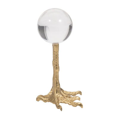 Metal, 8 Bird Feet Holding Acrylic Ball, Gold