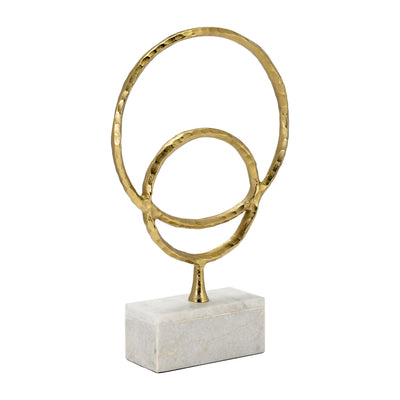 METAL/MARBLE, 21H DOUBLE RING ACCENT, GOLD