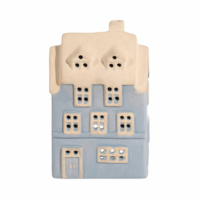 8x5 Homestead House Tealight Holder, Blue