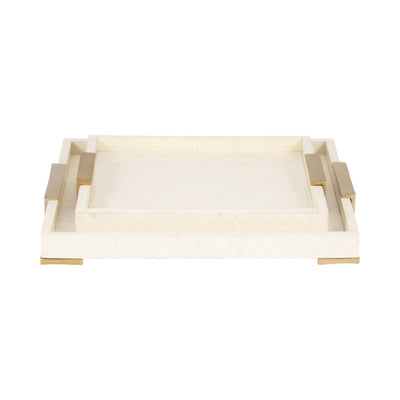 S/2 16/20 Carley Resin Trays, Natural