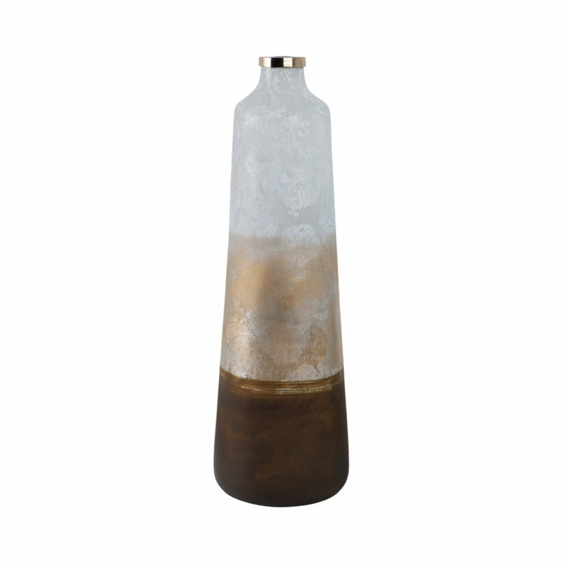 25 Gold Ombre Floor Vase, White/gold