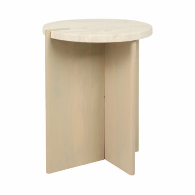 24 CONNLEY MEDIUM MARBLE AND WOOD ACCENT TABLE