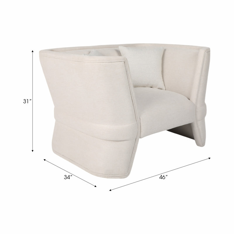 47 Preito Accent Chair, Ivory/beige