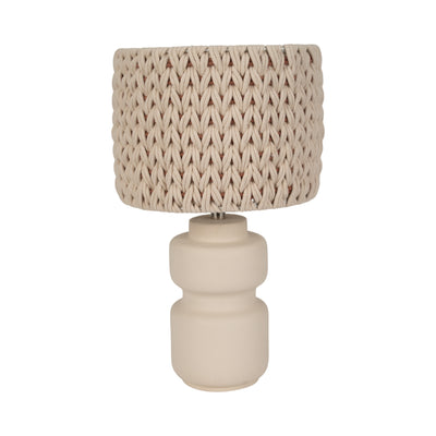 23ceramic Table Lamp With Macrame Shade