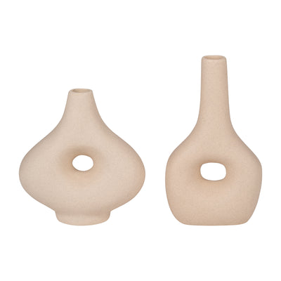 CER, 7 SHORT OPEN CUT-OUT NOMAD VASE, IVORY