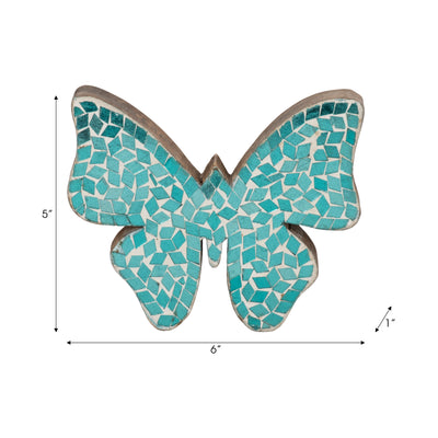 6 MOSAIC BUTTERFLY, AQUA