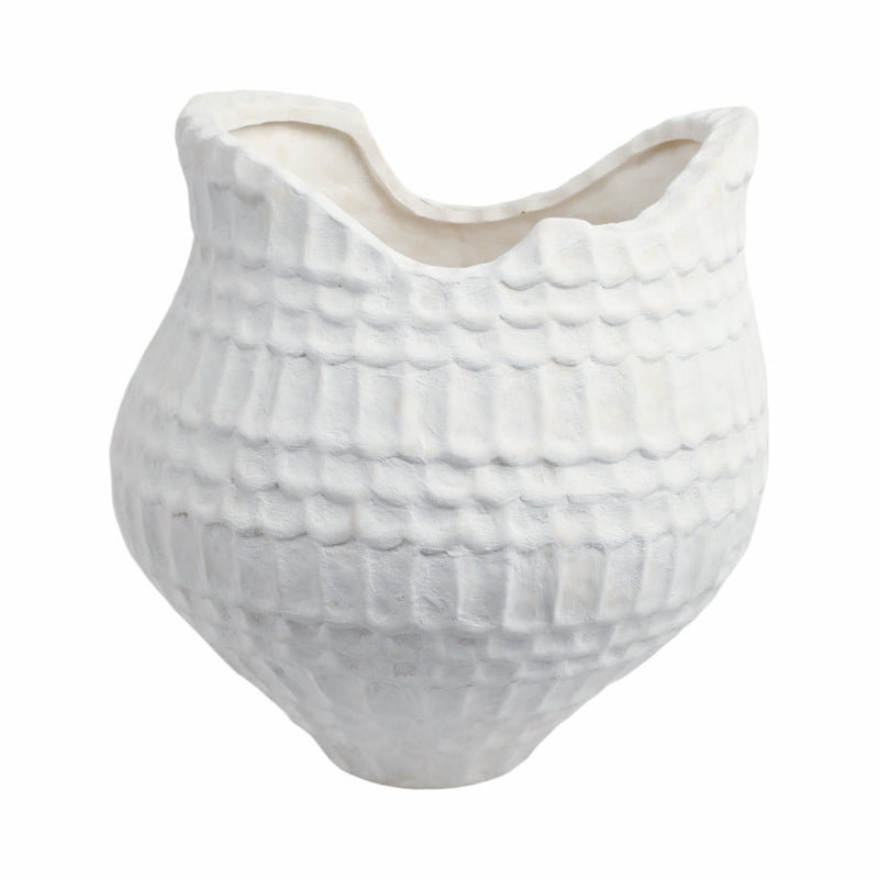 16callan Large 3d Printed Porcelain Vase, Ivory