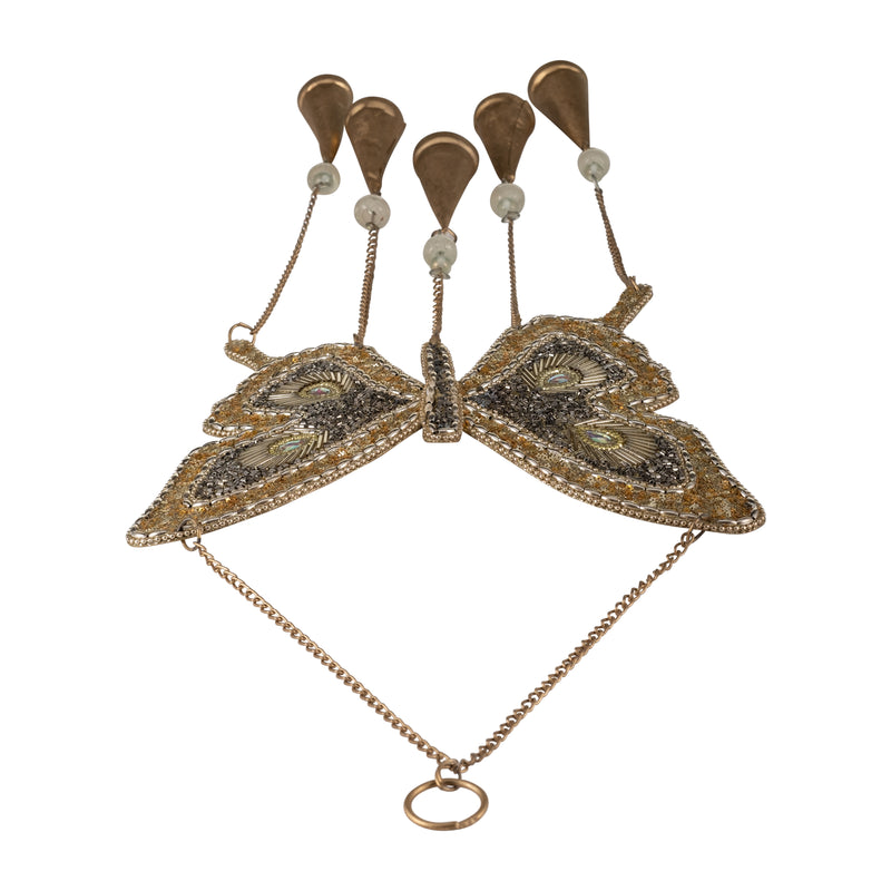 Metal, 24 Mosaic Butterfly Chime, Gold