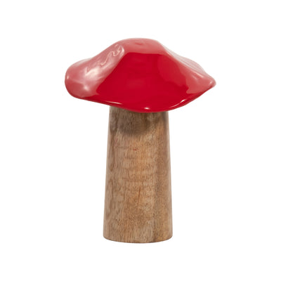 WOOD, 6 TOADSTOOL MUSHROOM, RED