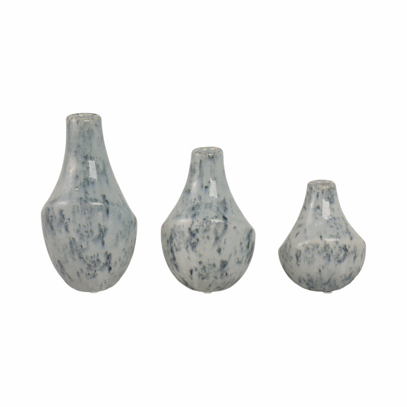 S/3 5/7/9 Klamath Ceramic Vases, Multi