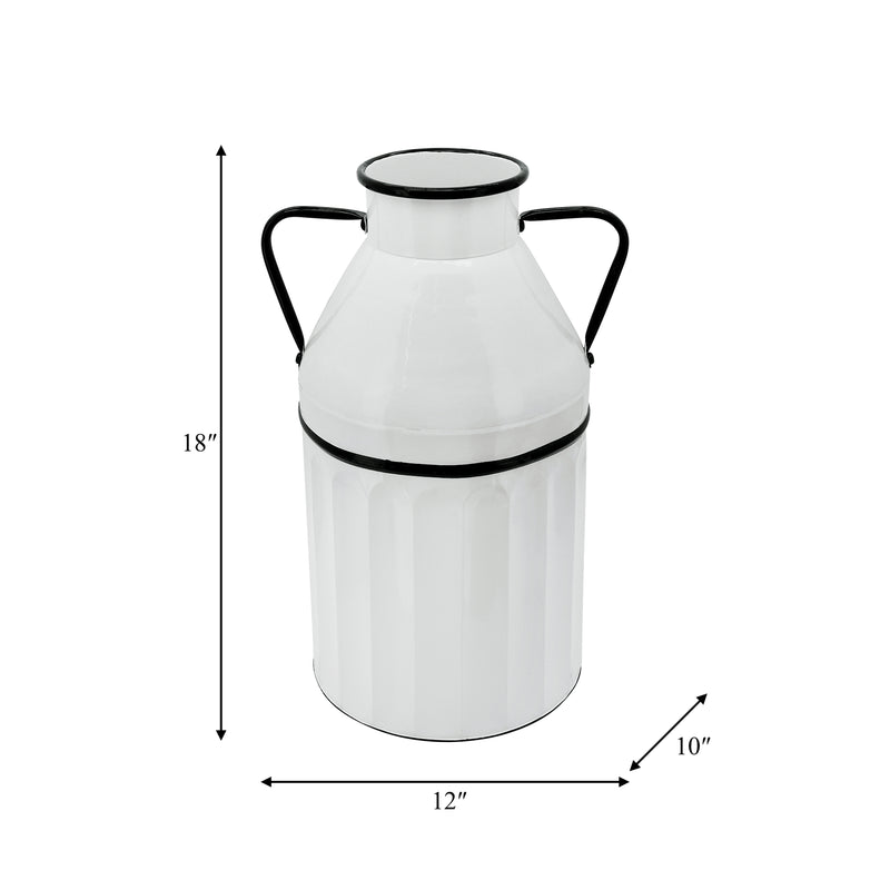 METAL 18H MILK BUCKET, WHITE