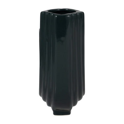 CER, 6 LOOPY VASE, FOREST GREEN