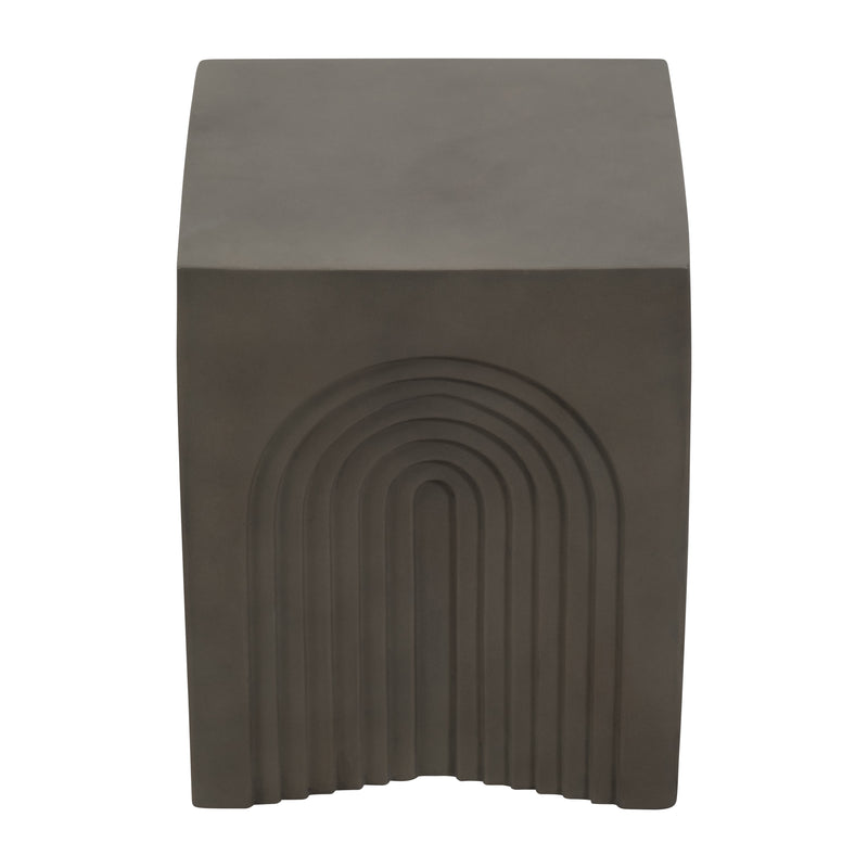 Concrete, 18 Arches In Square Accent Table, Dark