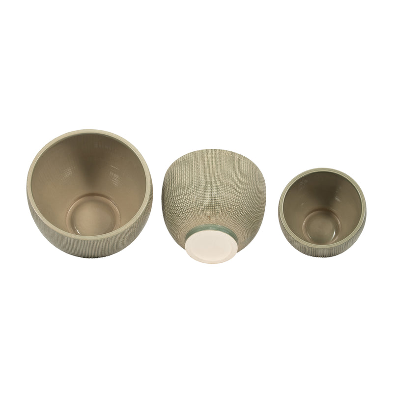 DEMPSEY GREEN PLANTERS - SET OF 3