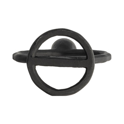 METAL, 6 ROUND RING TAPER CANDLEHOLDER, BLACK