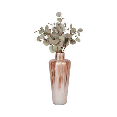 17 Nude Drip Finish Glass Floor Vase, Tan Multi