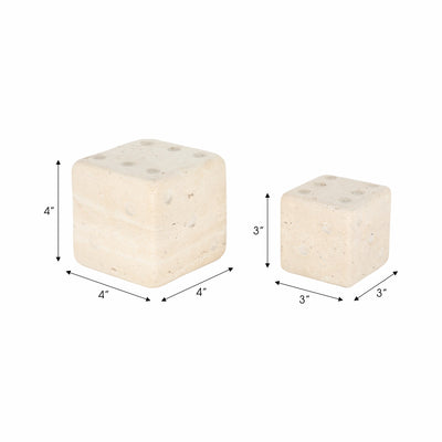 S/2 3/4 Mistry Travertine Dice