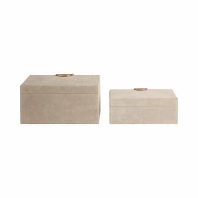 S/2 10/12 Pretoria Suede Boxes W/metak Hardware,