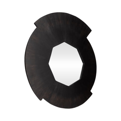 WOOD, 23D ROUND MIRROR, BLACK