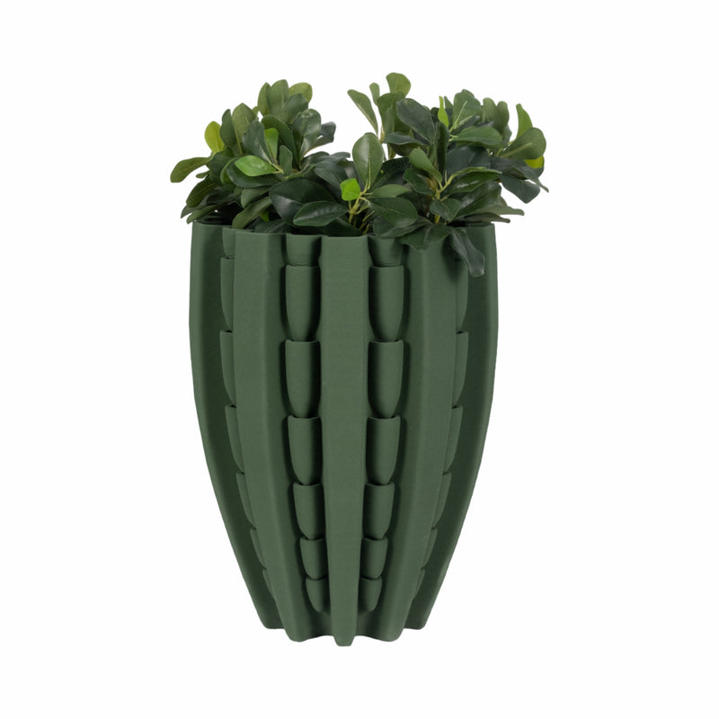 15 LAKELAND 3D PRINTED VASE, GREEN