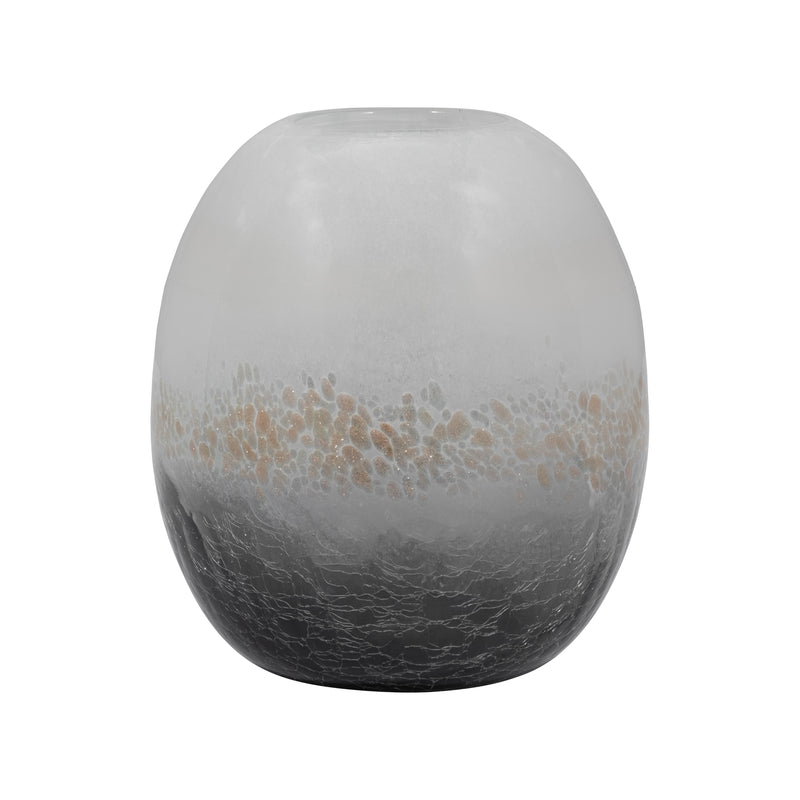 GLASS, 8 CRACKLE VASE, MULTI