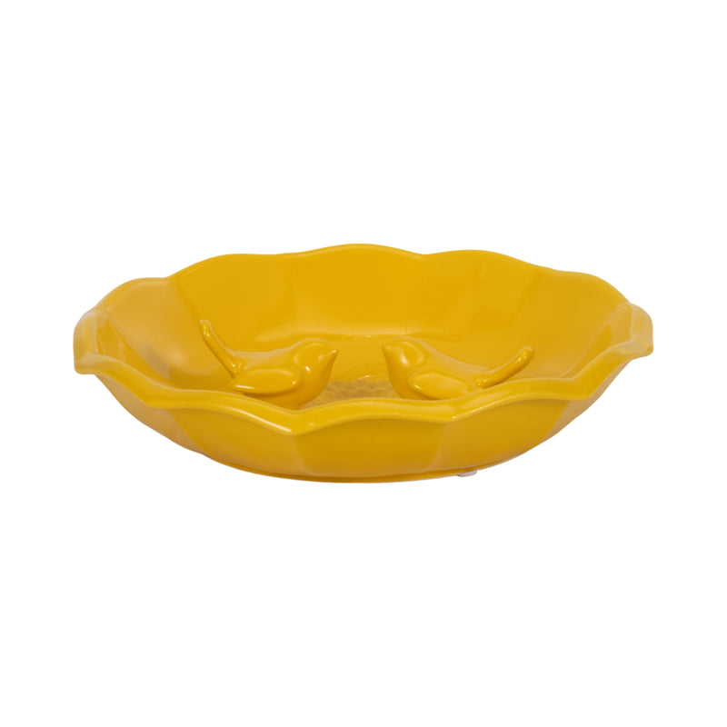 11 Flower Bird Bath, Yellow