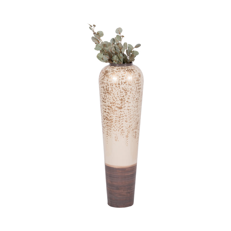 38 Opulence Metal Floor Vase, Grey Multi