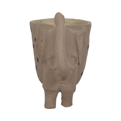 25 Paper Mache Elephant Planter, Ivory