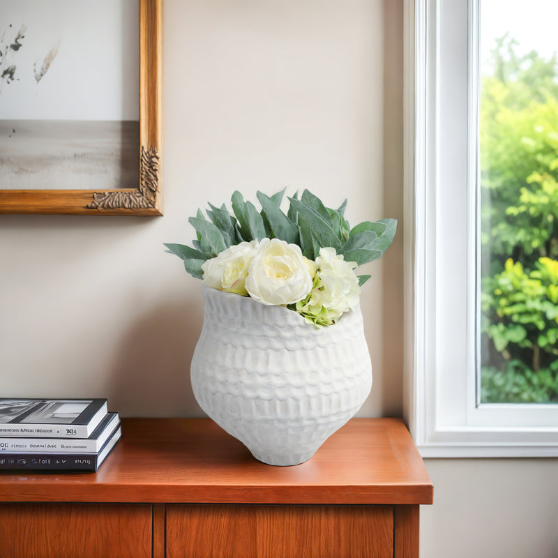 12callan Small 3d Printed Porcelain Vase, Ivory