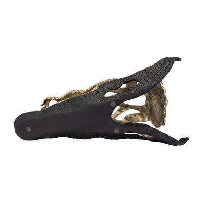 METAL,16,ALLIGATOR SKULL,GOLD/BLACK