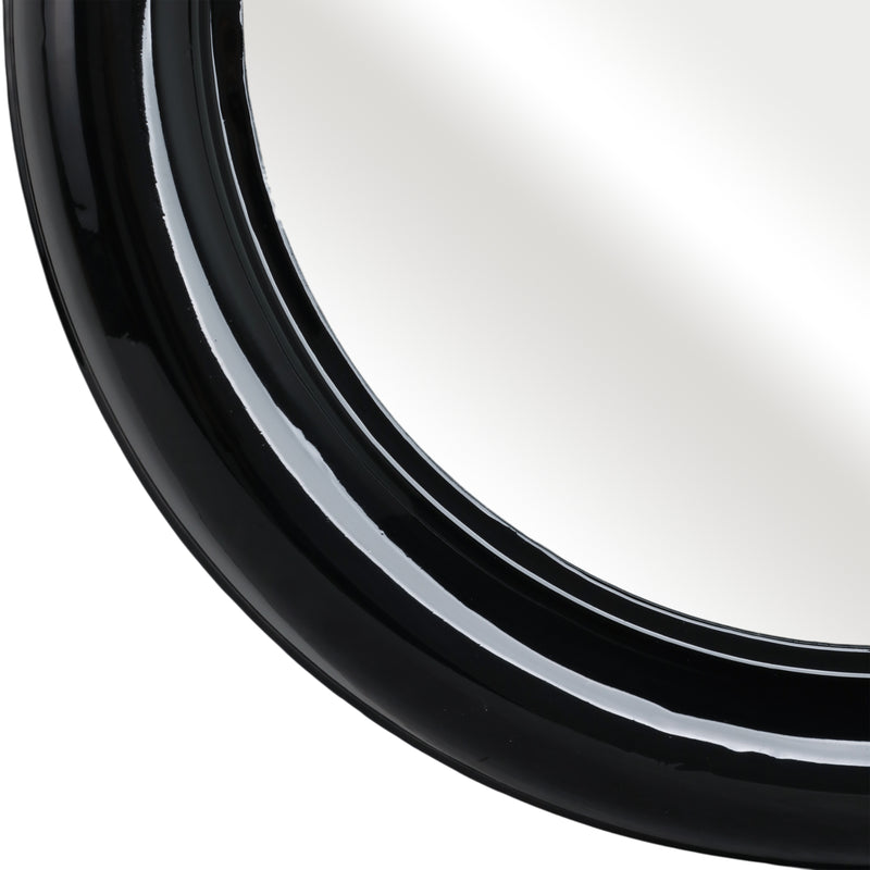 METAL 36 ROUND MIRROR, BLACK