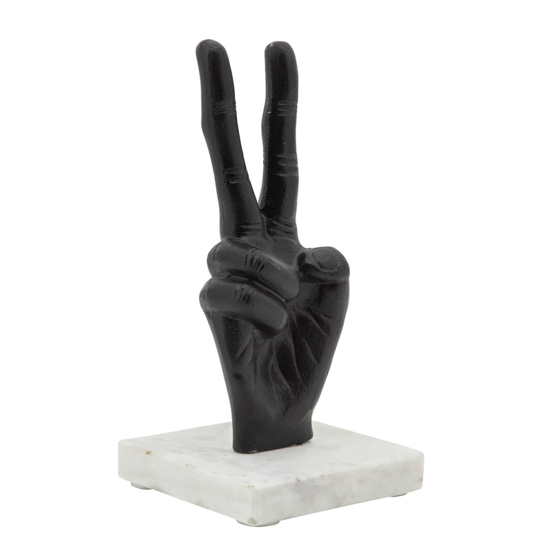 9 METAL PEACE SIGN, BLACK