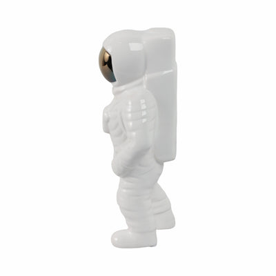 11 ASTRONAUT STATUETTE, WHITE/GOLD