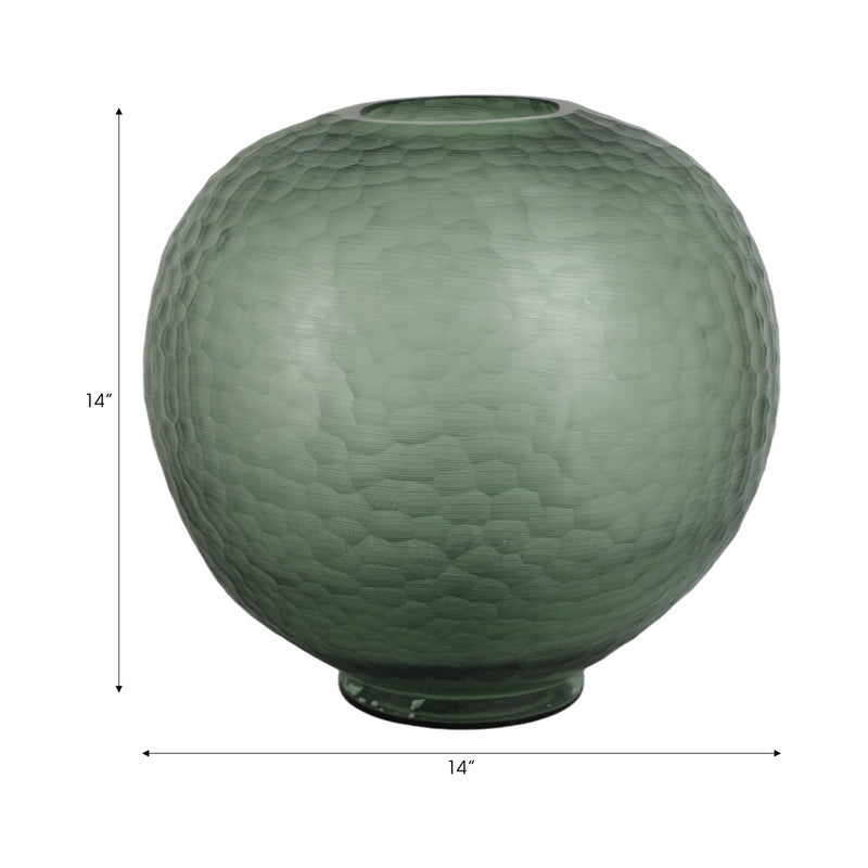 14 Bastia Large Green Glass Vase