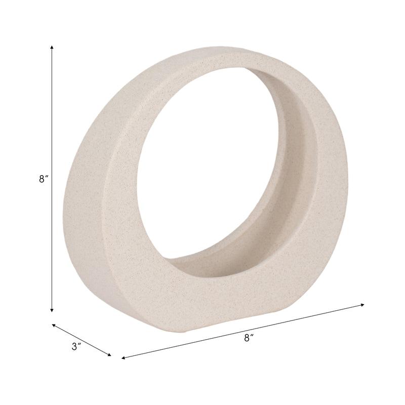 8 Sand Glaze Loop Object, White