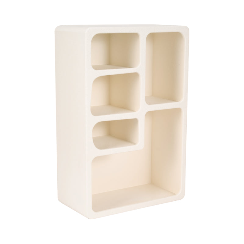 24 Rectangle Rough Finish Wall Shelf, White