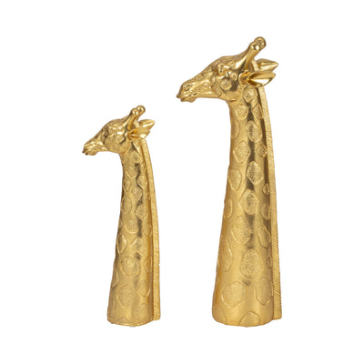 13 Giraffe Head Tabletop Decor, Gold