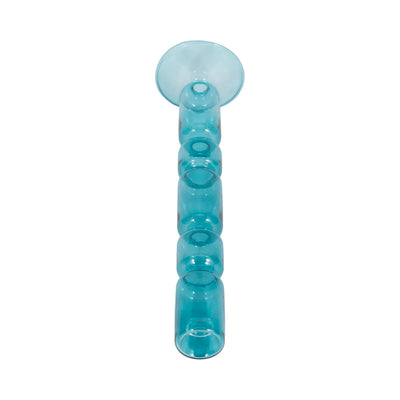 14 Mixed Bubble Taper Candleholder, Blue