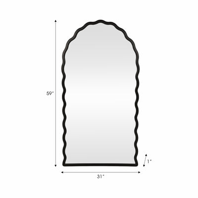 31x59 Wavy Leaner Mirror, Black