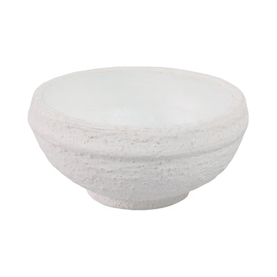 9x9 Textured Terracotta Bowl, White