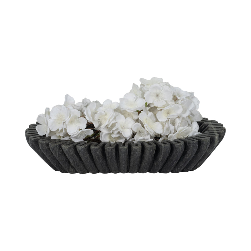 16 Arkin Wavy Marble Bowl, Black