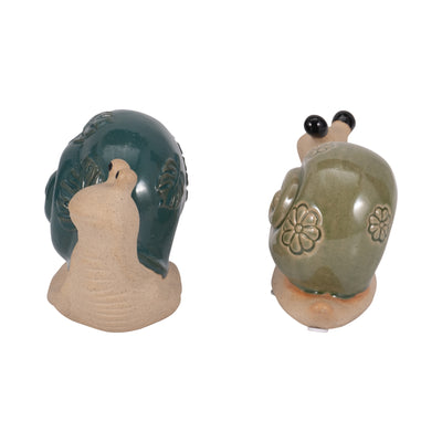 S/2 7 Garden Snails, Blue/green