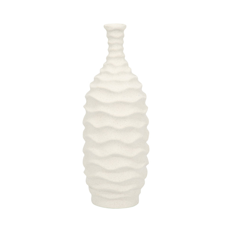 11 Horizontal Ribbon Vase Sand Texture, White