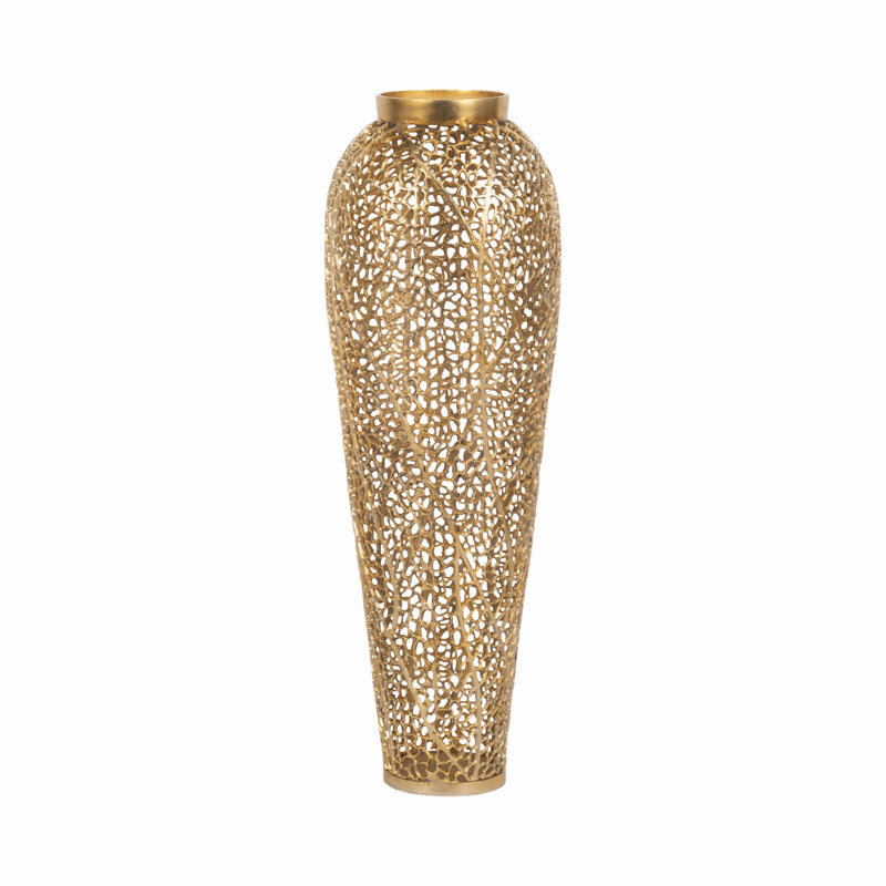 40 Fauna Metal Bouquet Floor Vase, Gold