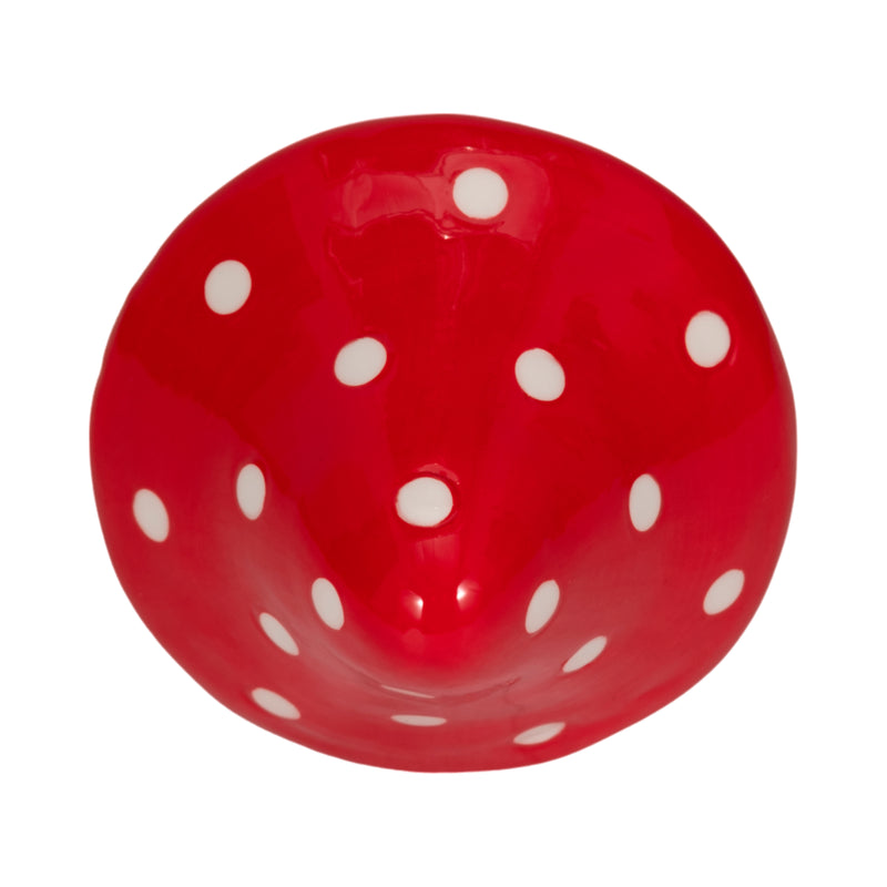 8 White Dot Fairy Mushroom, Red/white