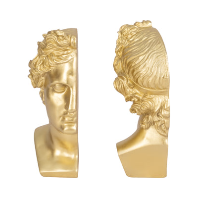 S/2 Resin, 9 Greek Goddess Bookends, Gold