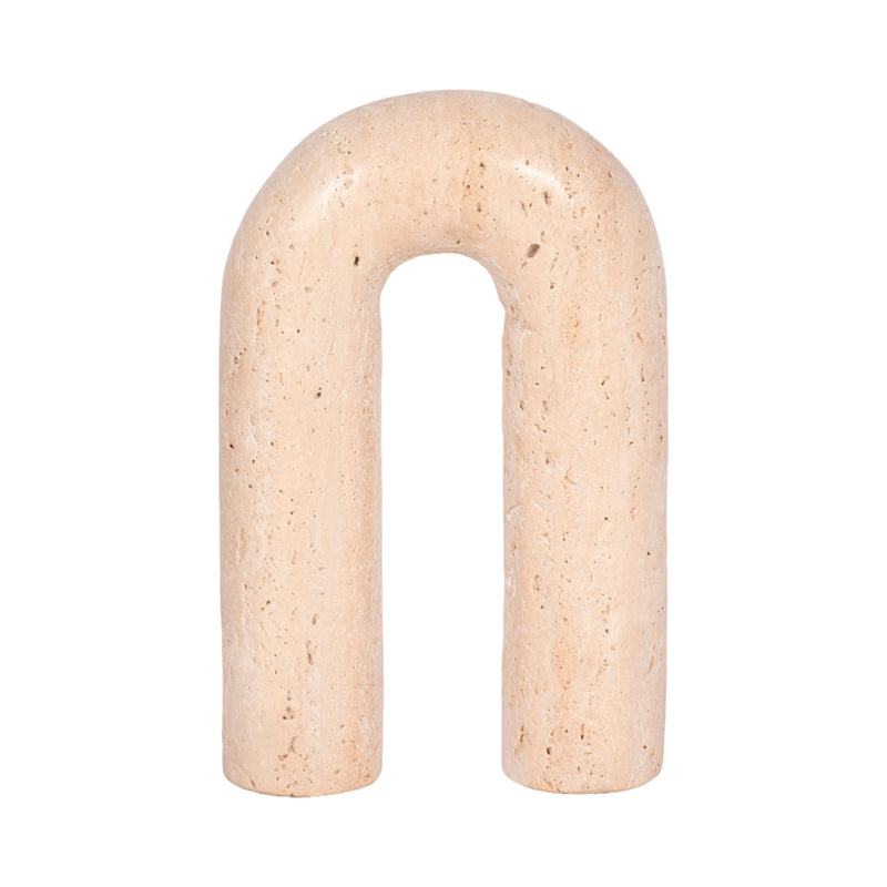 8 Rounded Travertine Arch Object, Tan