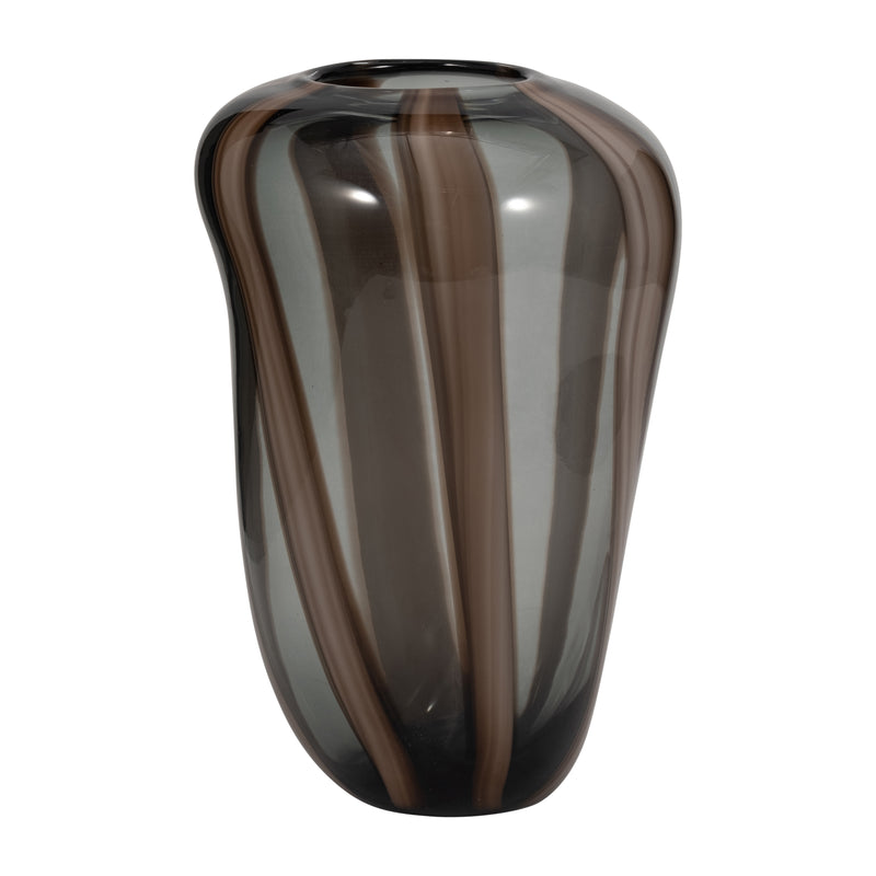 13 Bayle Large Brown Striped Glass Vase