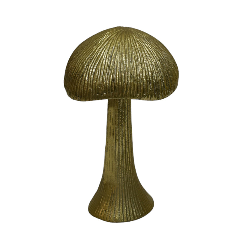 9 Ridged Metal Mushroom, Gold